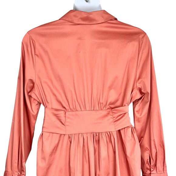 NWT Shirt Dress Eva Mendes NY&C Size XXL Coral Belted Button-Front Cotton Blend - Picture 8 of 16